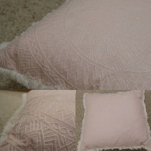 pink and gray throw pillow